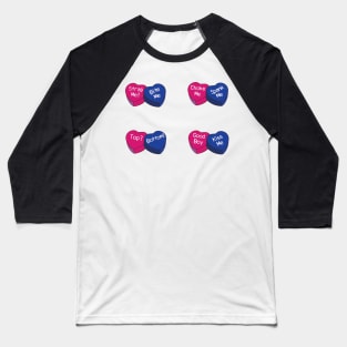 Valentines Bisexual Guy Pride Heart Shape Candy Sticker Pack Baseball T-Shirt